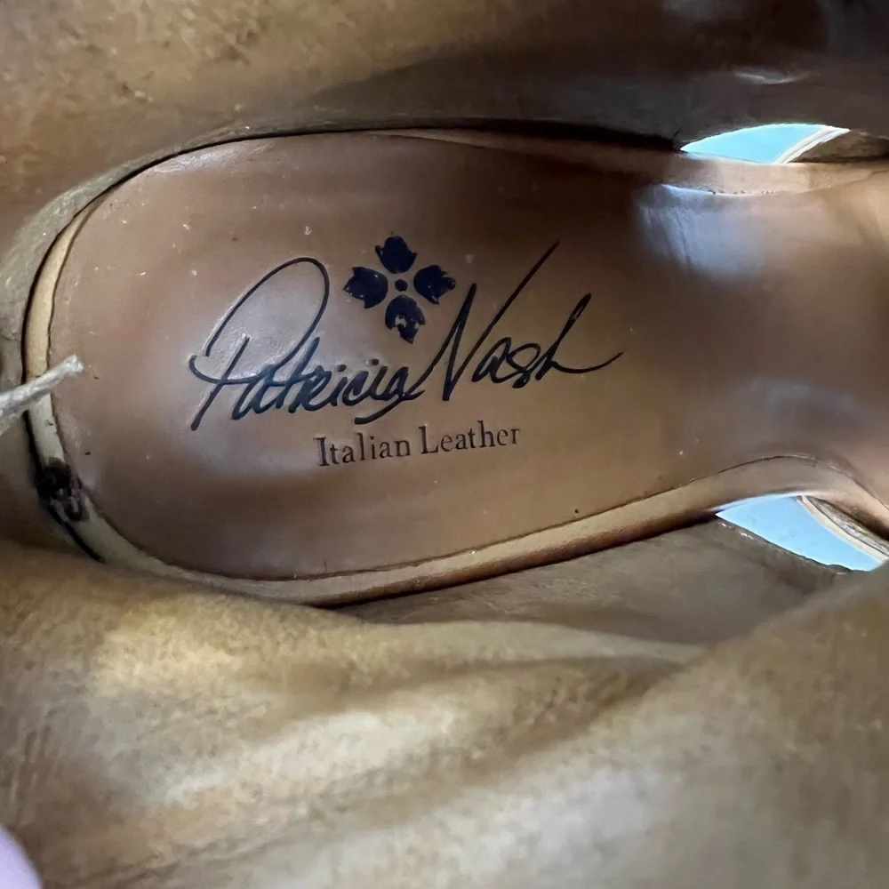 Patricia Nash Woven Leather Peep Toe Booties | Boho Italian Style | Size 10 - Picture 7 of 9